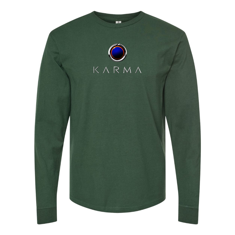 Men's Karma  Logo Cotton Long Sleeve T-Shirt