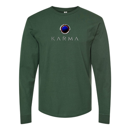 Men's Karma  Logo Cotton Long Sleeve T-Shirt