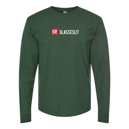 Men's Glasseslit Logo  Cotton Long Sleeve T-Shirt