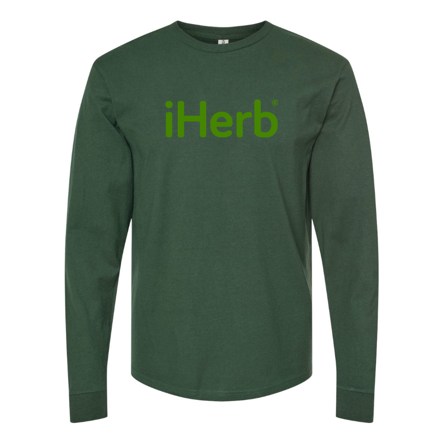 Men's iHerb Logo Cotton Long Sleeve T-Shirt