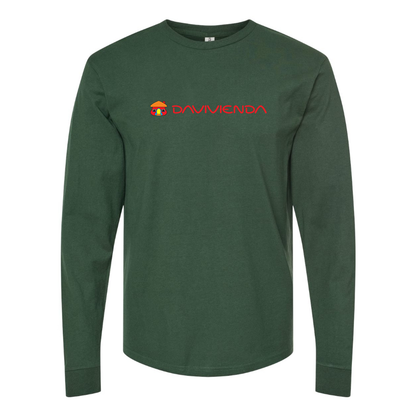 Men's Davivienda Logo Cotton Long Sleeve T-Shirt