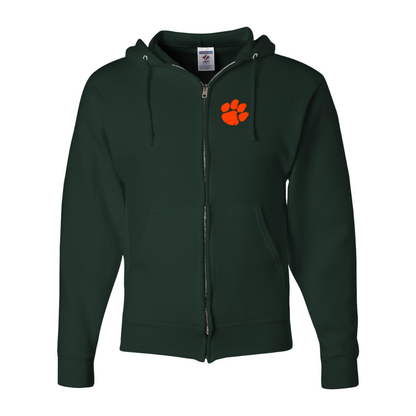Men's Clemson Tigers JERZEES NuBlend Full-Zip Hooded Sweatshirt