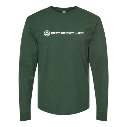 Men's VW Porsche Logo  Cotton Long Sleeve T-Shirt