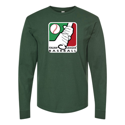Men's Italian Baseball League Logo Cotton Long Sleeve T-Shirt