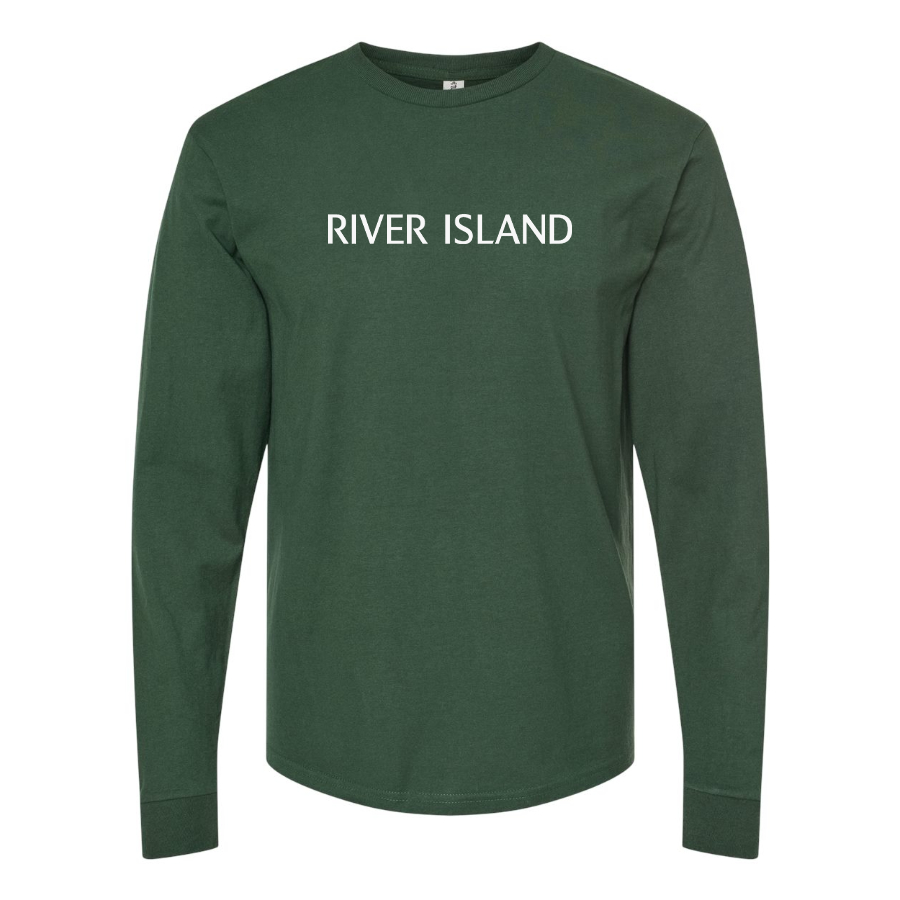Men's River Island   Logo  Cotton Long Sleeve T-Shirt