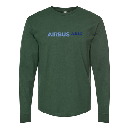 Men's  A330 Logo Cotton Long Sleeve T-Shirt