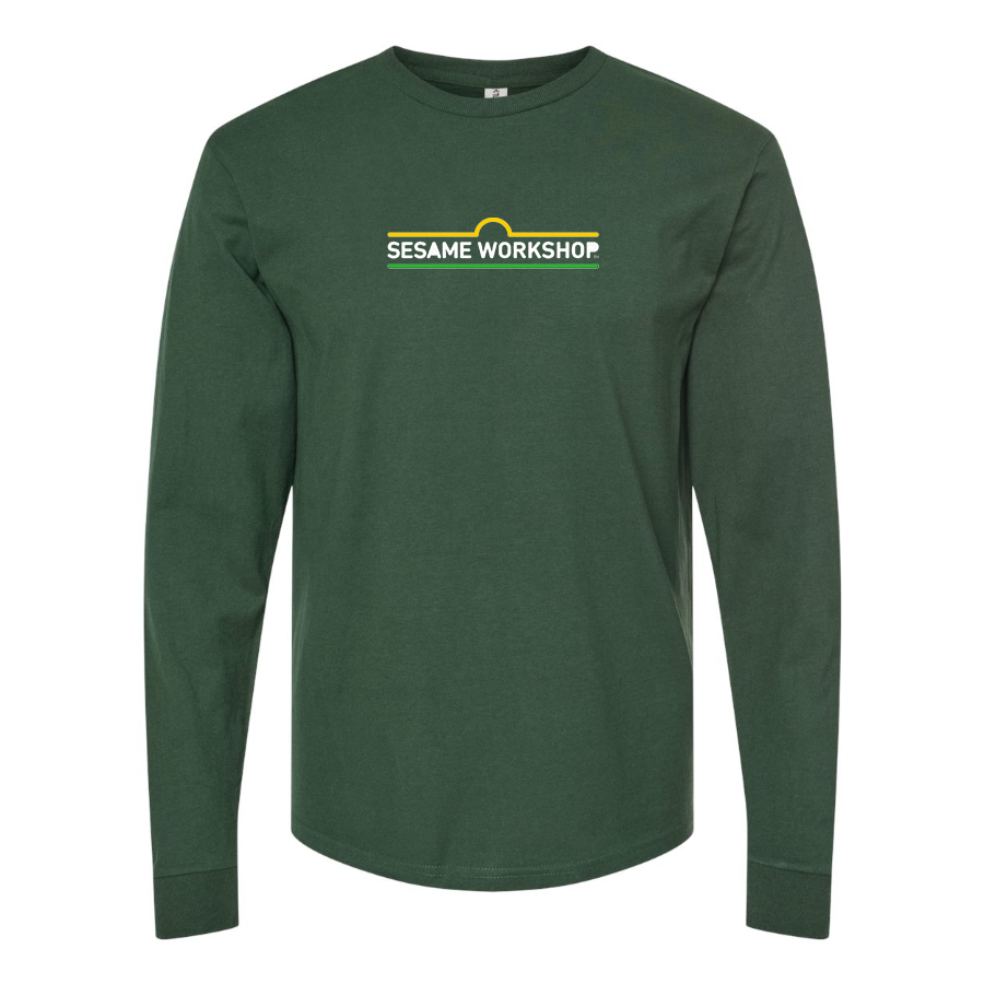 Men's Sesame Workshop Logo  Cotton Long Sleeve T-Shirt