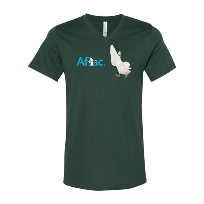 Aflac Logo and Duck BELLA  CANVAS - Jersey V-Neck T-Shirt