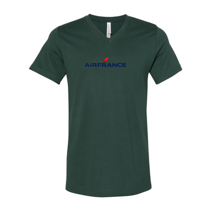 Air France Logo BELLA  CANVAS - Jersey V-Neck T-Shirt
