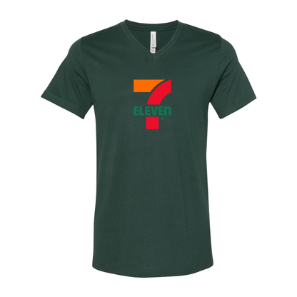 7 Eleven Logo BELLA  CANVAS - Jersey V-Neck T-Shirt