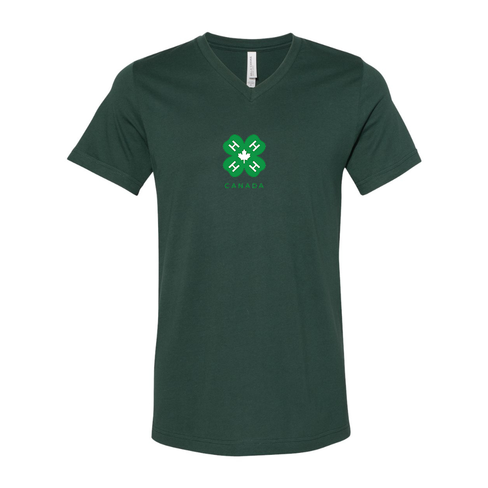 4H Canada Logo BELLA  CANVAS - Jersey V-Neck T-Shirt