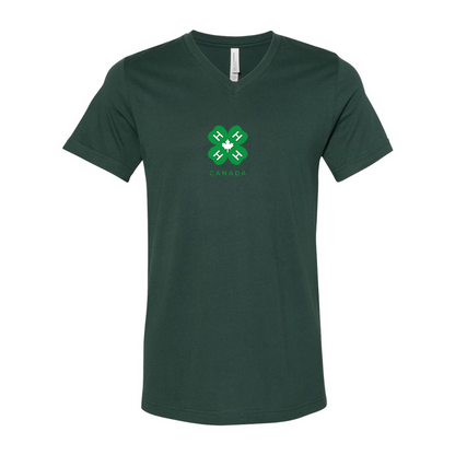 4H Canada Logo BELLA  CANVAS - Jersey V-Neck T-Shirt