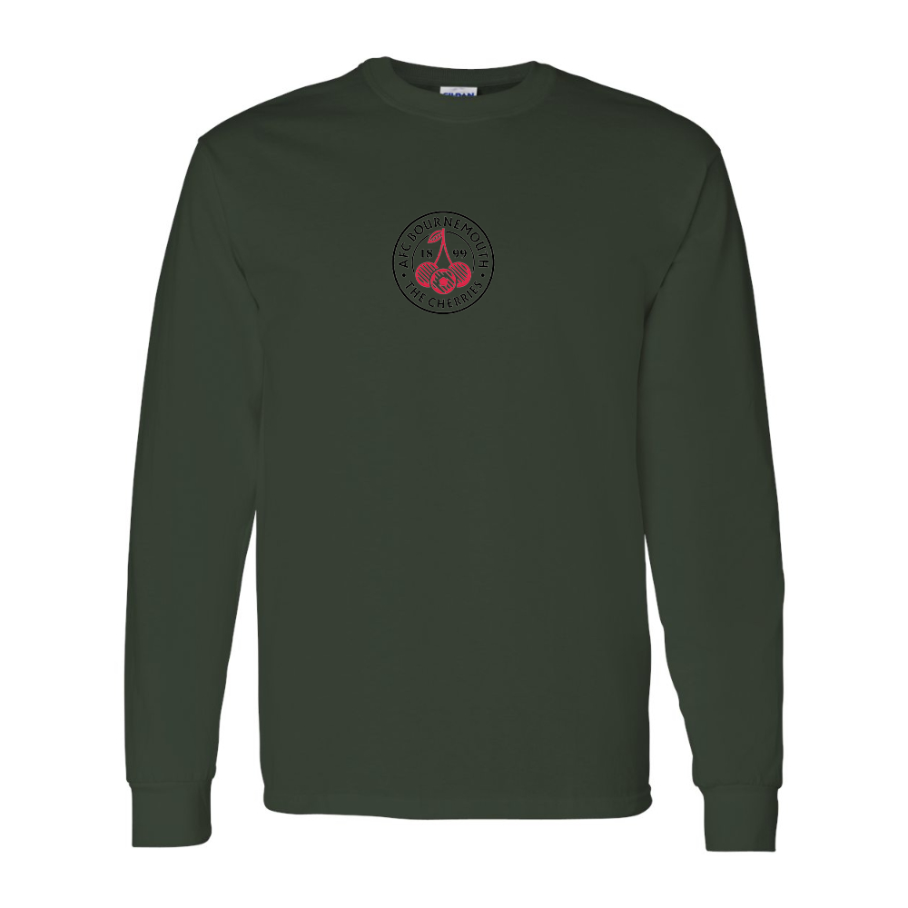 Men's AFC Bournemouth Soccer Logo Gildan Heavy Cotton Long Sleeve T-Shirt