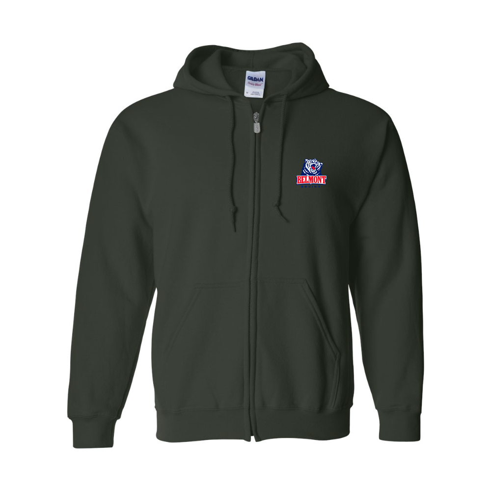 Men's  Belmont Bruins   Gildan  Heavy Blend Full Zip Hooded Sweatshirt