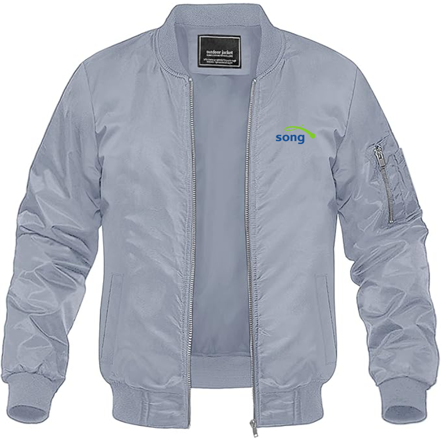 Men's Song Logo Lightweight Bomber Jacket Windbreaker Softshell Varsity Jacket Coat