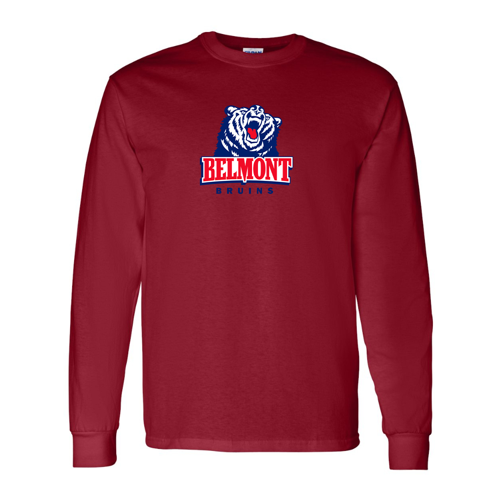 Men's Belmont Bruins  Gildan Heavy Cotton Long Sleeve T-Shirt