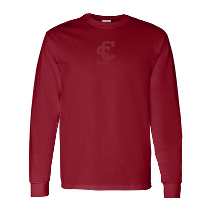 Men's Santa Clara Broncos Logo Gildan Heavy Cotton Long Sleeve T-Shirt