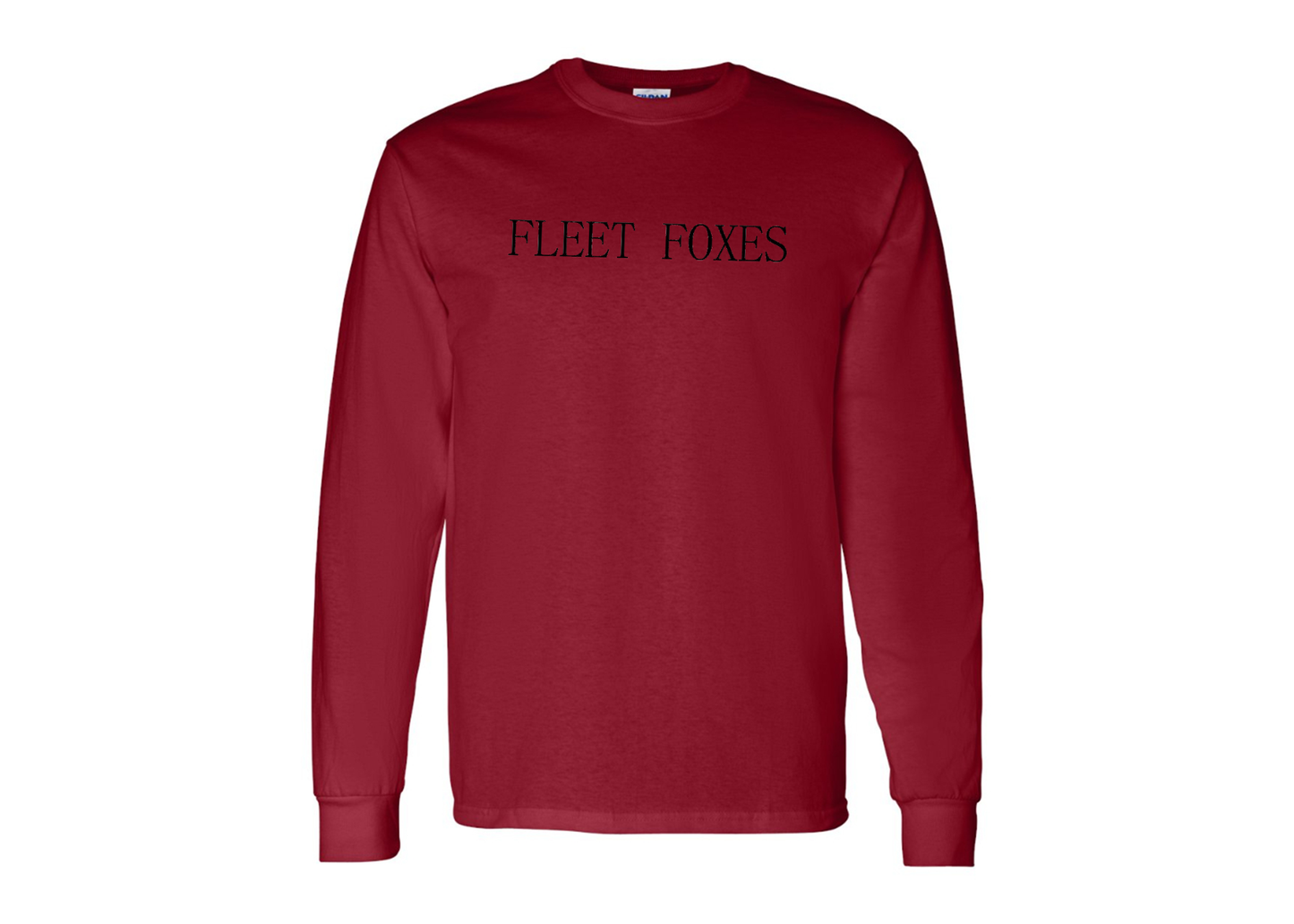 Men's Fleet Foxes Logo Gildan Heavy Cotton Long Sleeve T-Shirt