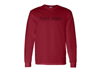 Men's Fleet Foxes Logo Gildan Heavy Cotton Long Sleeve T-Shirt