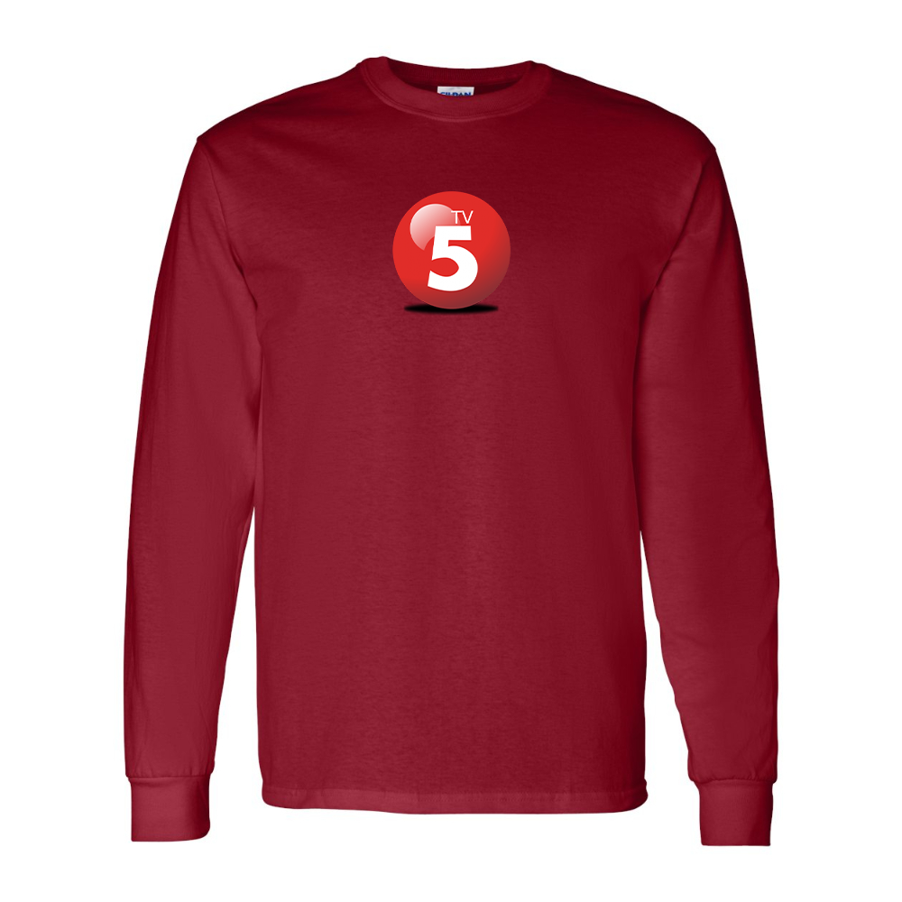 Men's ABC TV5 Logo Gildan Heavy Cotton Long Sleeve T-Shirt