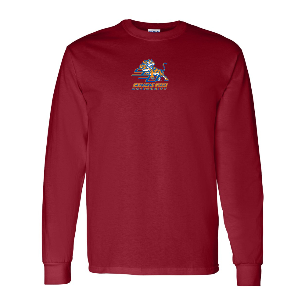 Men's Savannah State Tigers Logo Gildan Heavy Cotton Long Sleeve T-Shirt