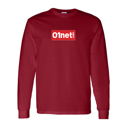 Men's 01net Logo Gildan Heavy Cotton Long Sleeve T-Shirt