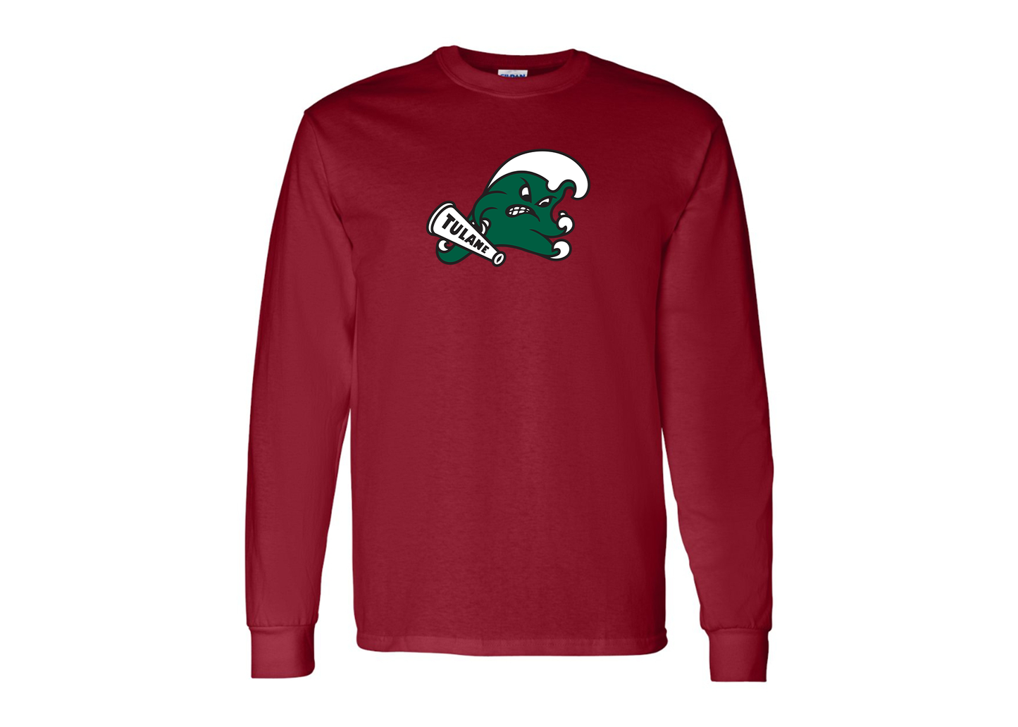 Men's Tulane Green Wave Gildan Heavy Cotton Long Sleeve T-Shirt