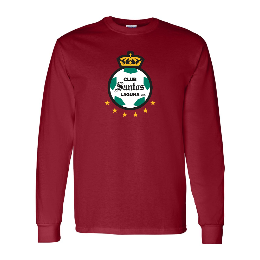 Men's Santos Laguna Soccer Gildan Heavy Cotton Long Sleeve T-Shirt
