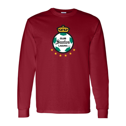 Men's Santos Laguna Soccer Gildan Heavy Cotton Long Sleeve T-Shirt
