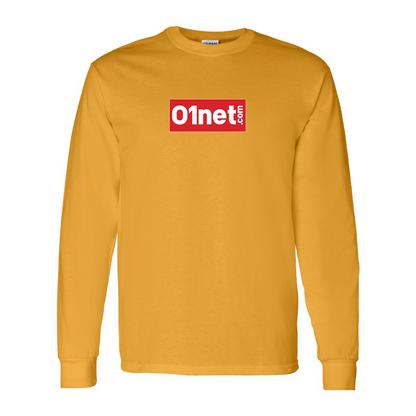 Men's 01net Logo Gildan Heavy Cotton Long Sleeve T-Shirt