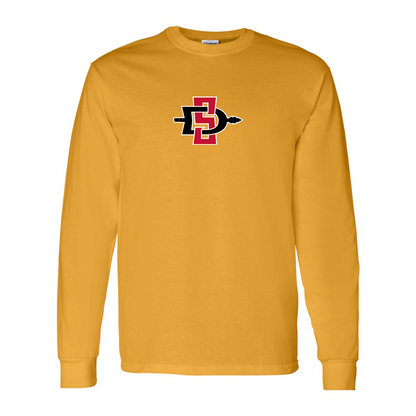Men's San Diego State Aztecs Logo Gildan Heavy Cotton Long Sleeve T-Shirt