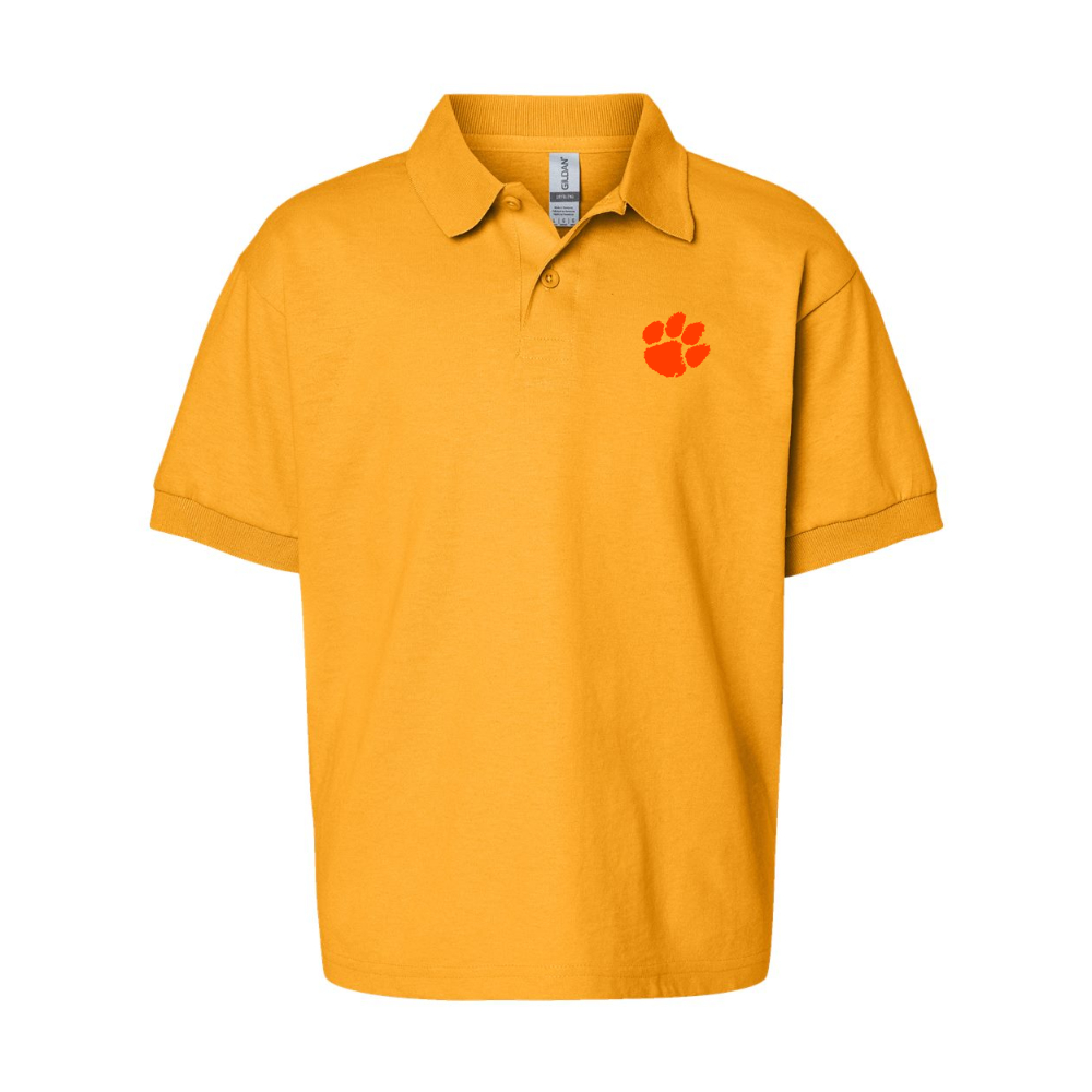 Youth Clemson Tigers Gildan Dry Blend Jersey Polo