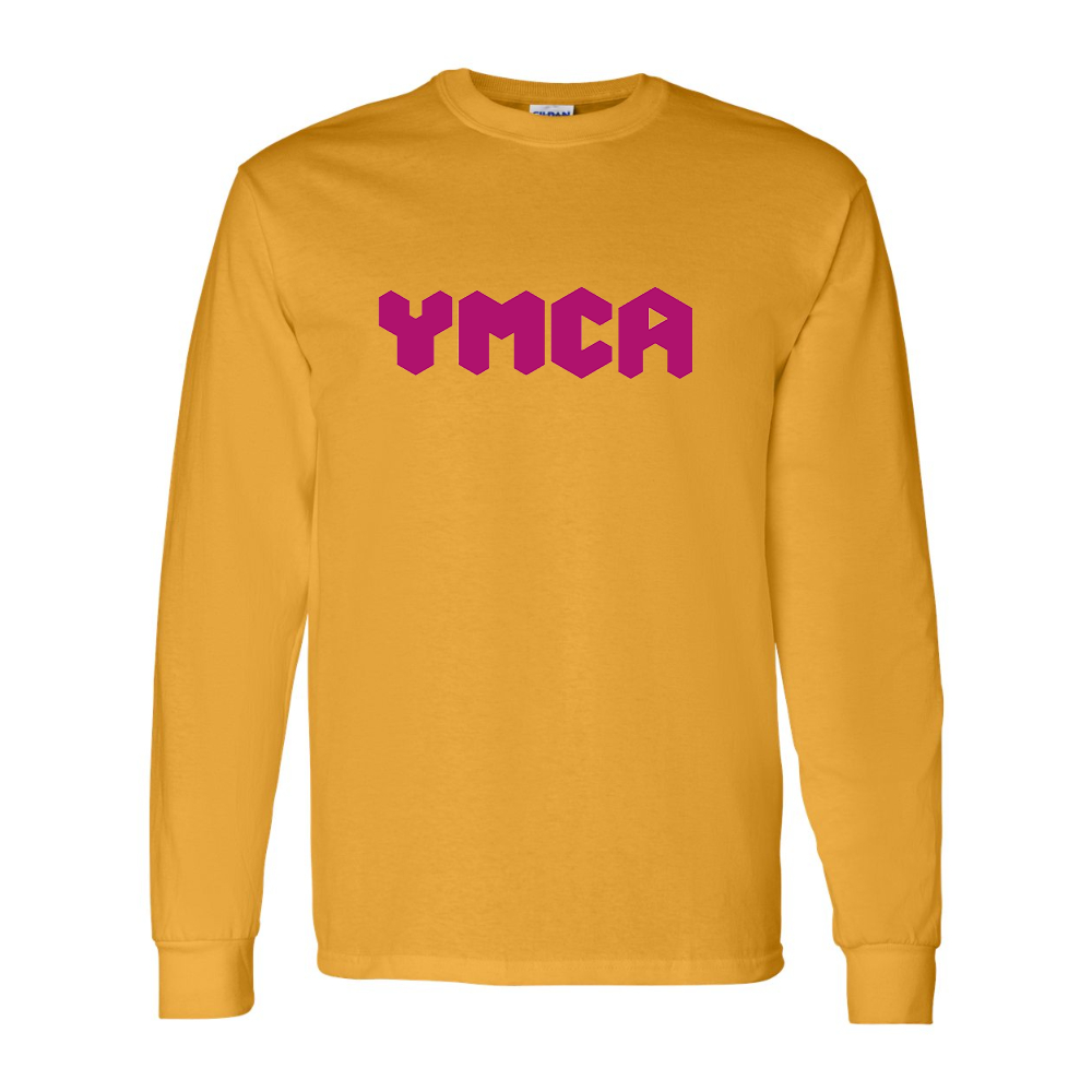 Men's  YMCA Mauve Gildan Heavy Cotton Long Sleeve T-Shirt