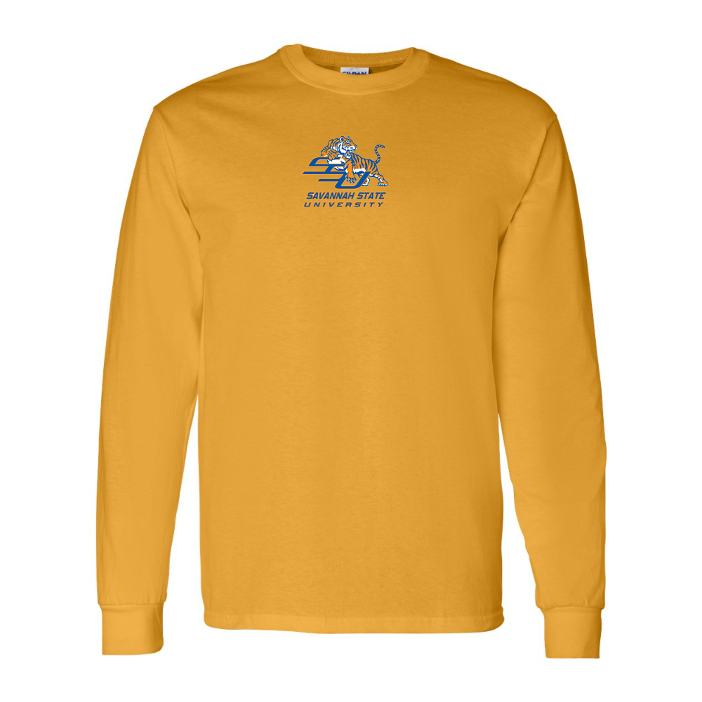 Men's Savannah State Tigers Logo Gildan Heavy Cotton Long Sleeve T-Shirt
