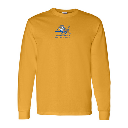 Men's Savannah State Tigers Logo Gildan Heavy Cotton Long Sleeve T-Shirt