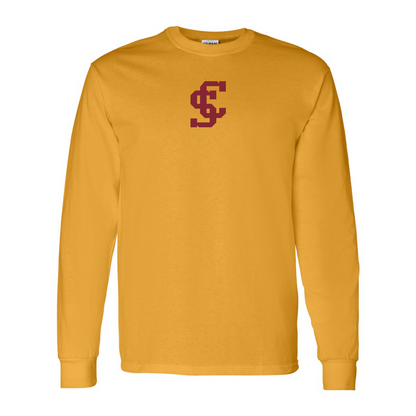 Men's Santa Clara Broncos Logo Gildan Heavy Cotton Long Sleeve T-Shirt