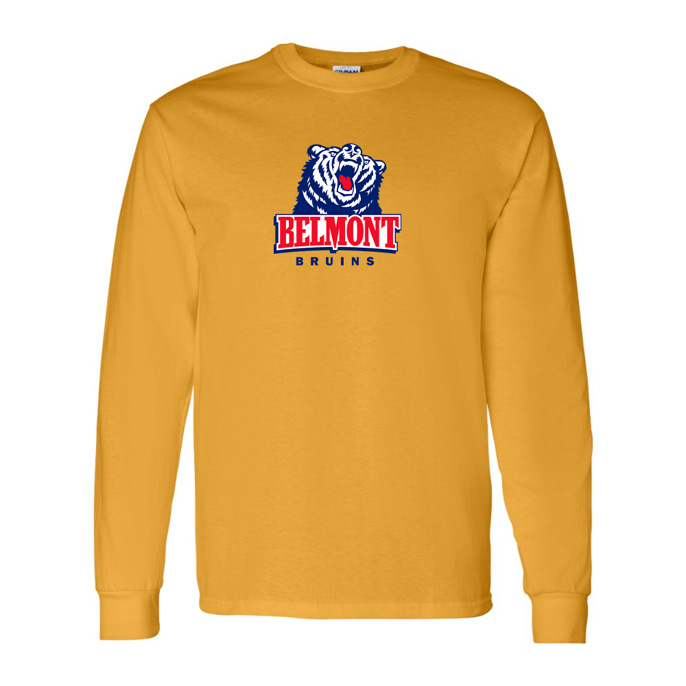 Men's Belmont Bruins  Gildan Heavy Cotton Long Sleeve T-Shirt