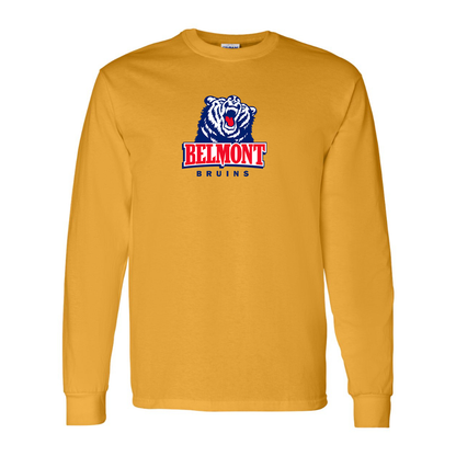 Men's Belmont Bruins  Gildan Heavy Cotton Long Sleeve T-Shirt