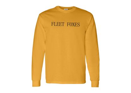 Men's Fleet Foxes Logo Gildan Heavy Cotton Long Sleeve T-Shirt