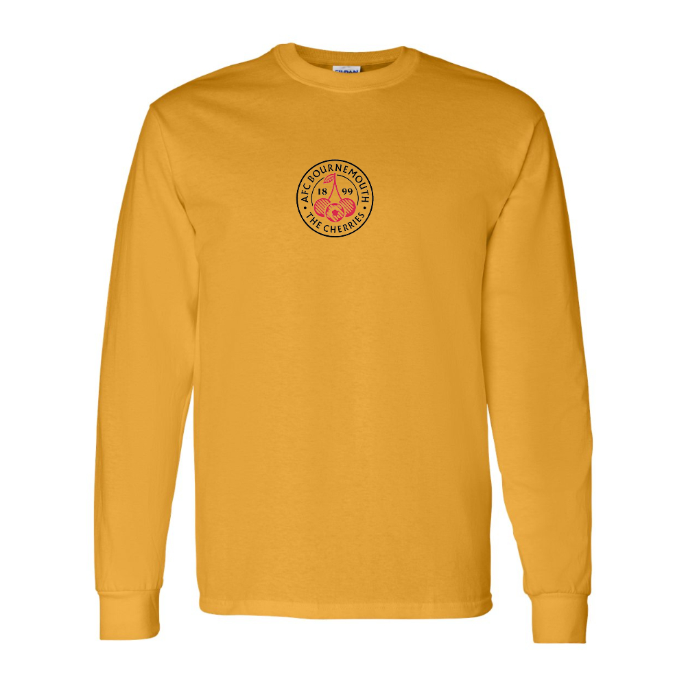 Men's AFC Bournemouth Soccer Logo Gildan Heavy Cotton Long Sleeve T-Shirt