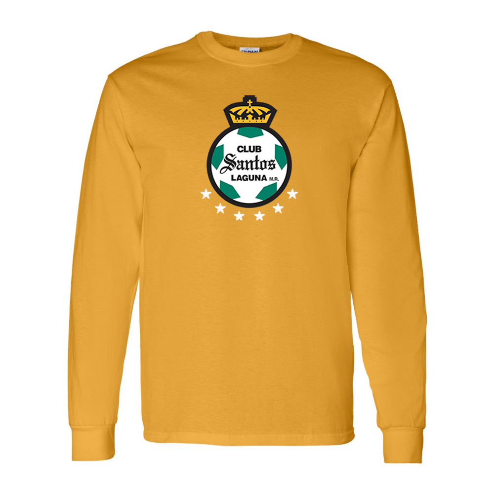 Men's Santos Laguna Soccer Gildan Heavy Cotton Long Sleeve T-Shirt