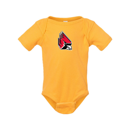 Ball State Cardinals  Rabbit Skins Infant Baby Rib Bodysuit