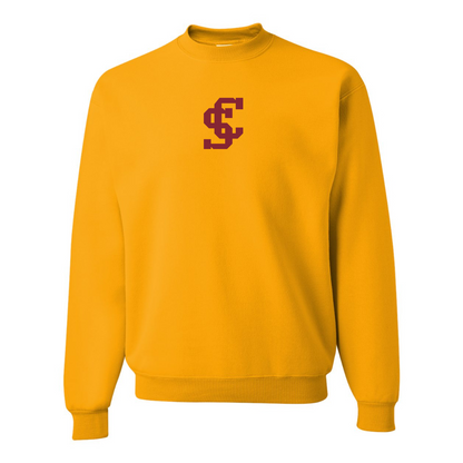 Men's Santa Clara Broncos Logo JERZEES NuBlend Crewneck Sweatshirt