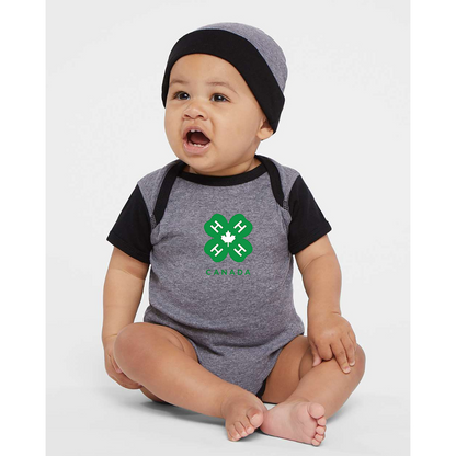 4H Canada Logo  Rabbit Skins Infant Baby Rib Bodysuit