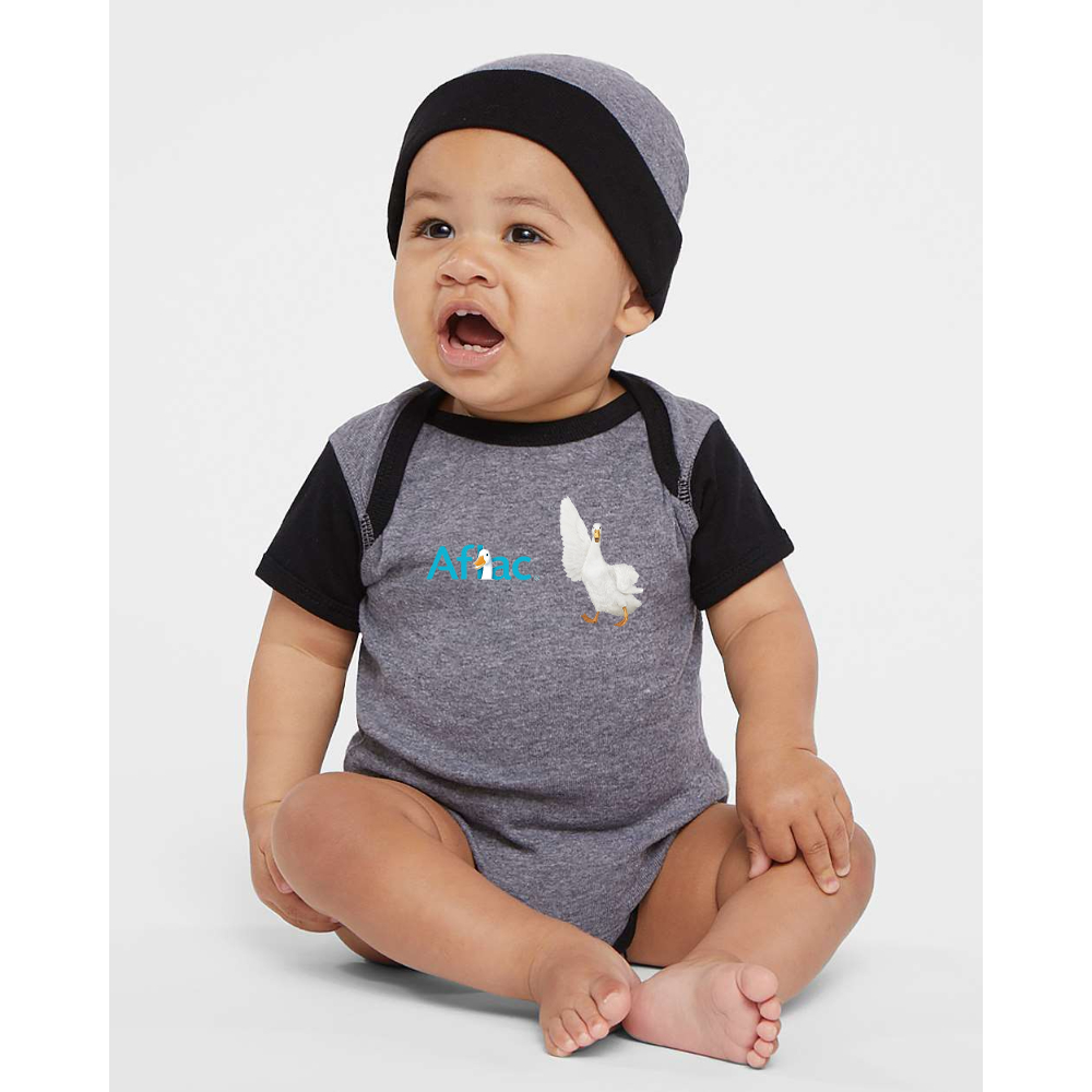 Aflac Logo and Duck  Rabbit Skins Infant Baby Rib Bodysuit