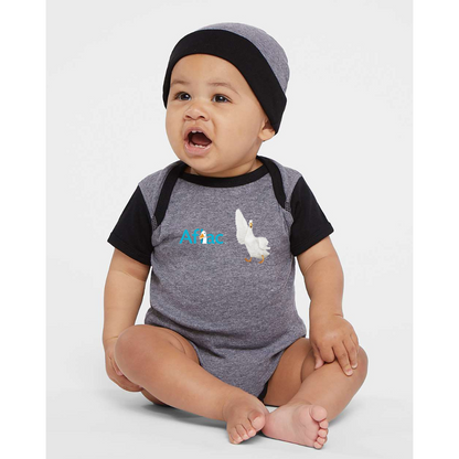 Aflac Logo and Duck  Rabbit Skins Infant Baby Rib Bodysuit