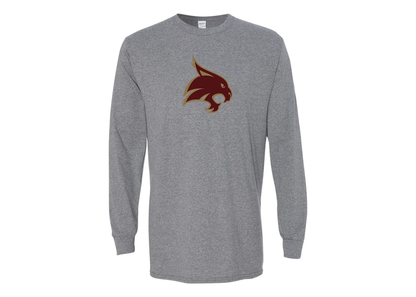 Men's Texas State Bobcats Gildan Heavy Cotton Long Sleeve T-Shirt