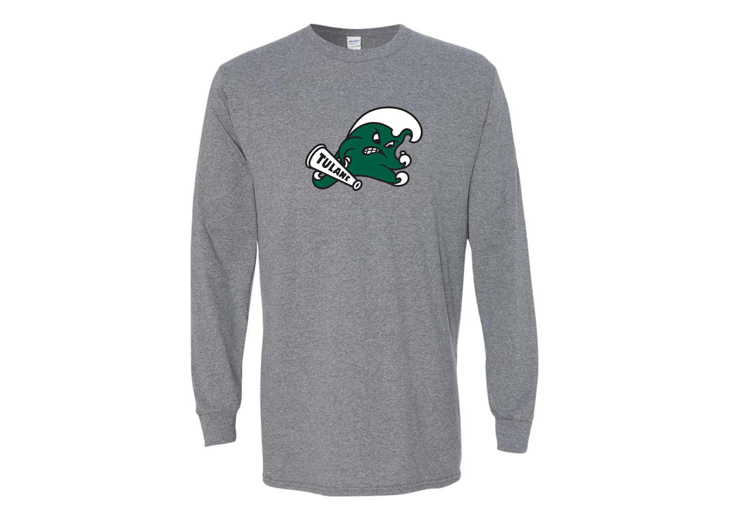 Men's Tulane Green Wave Gildan Heavy Cotton Long Sleeve T-Shirt