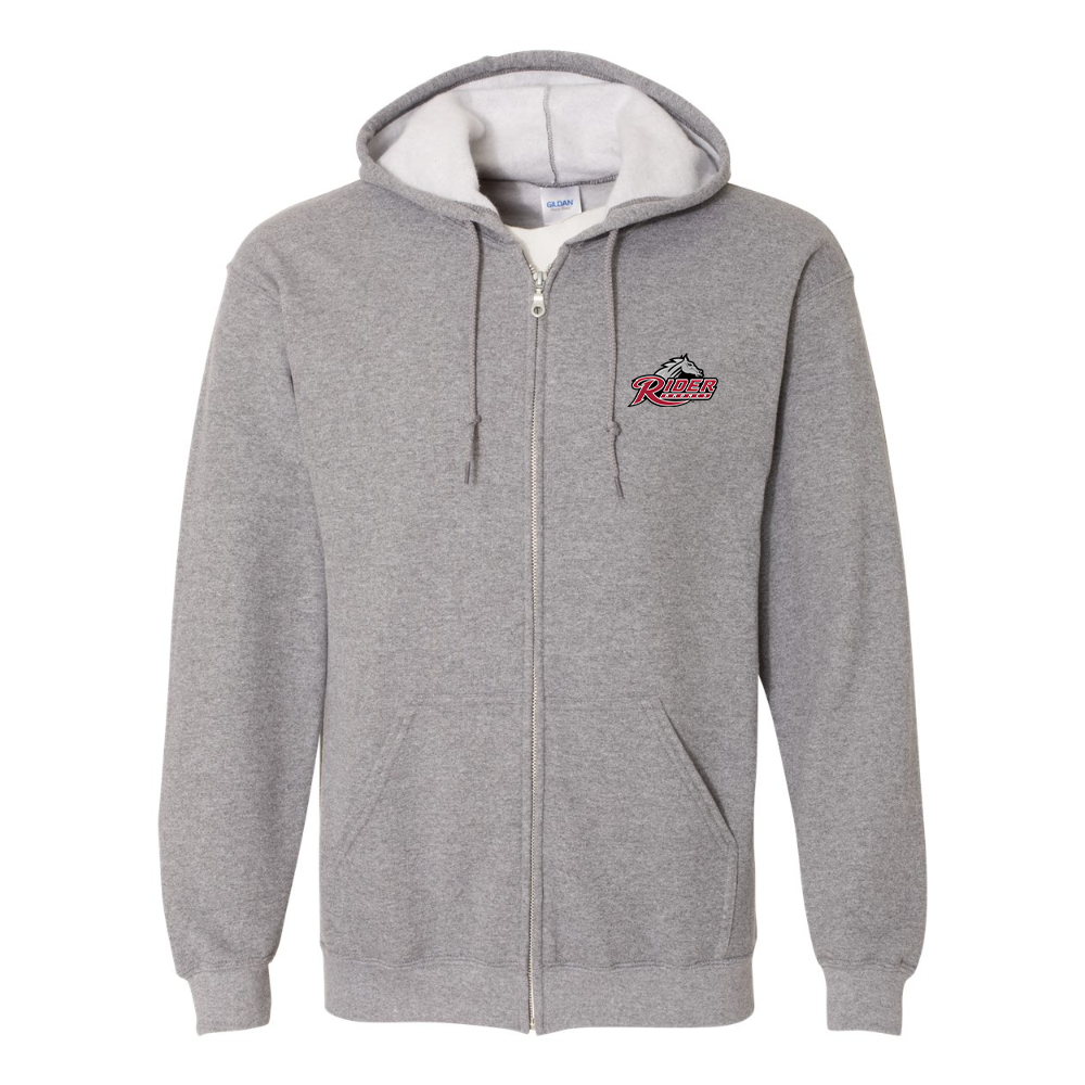 Men's Rider Broncs Logo Gildan  Heavy Blend Full Zip Hooded Sweatshirt