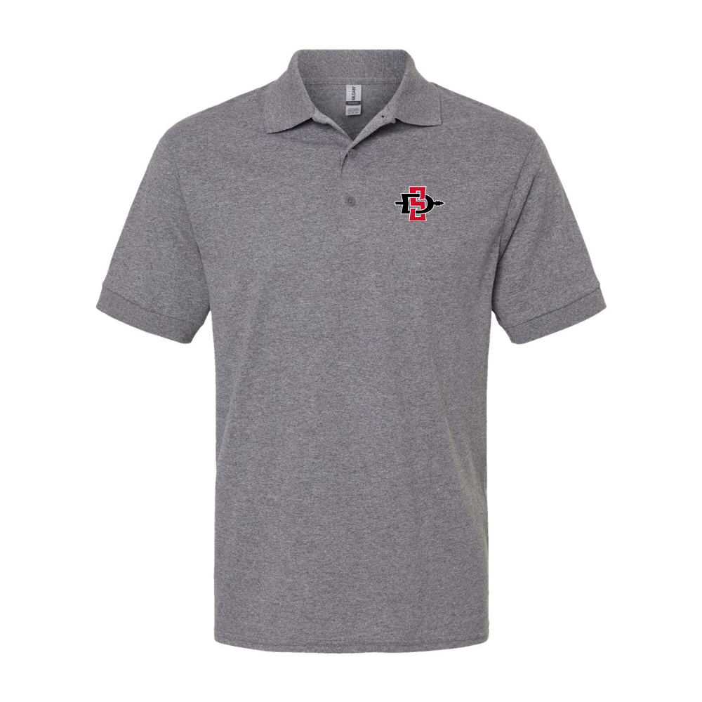 Men's San Diego State Aztecs Logo Gildan Dry Blend Jersey Polo